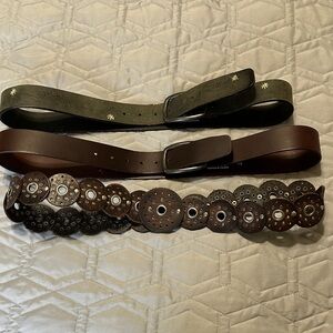 🇨🇦Sz XL⭐️3 Quality Full Grain Leather Belts. New Vintage and lightly worn.